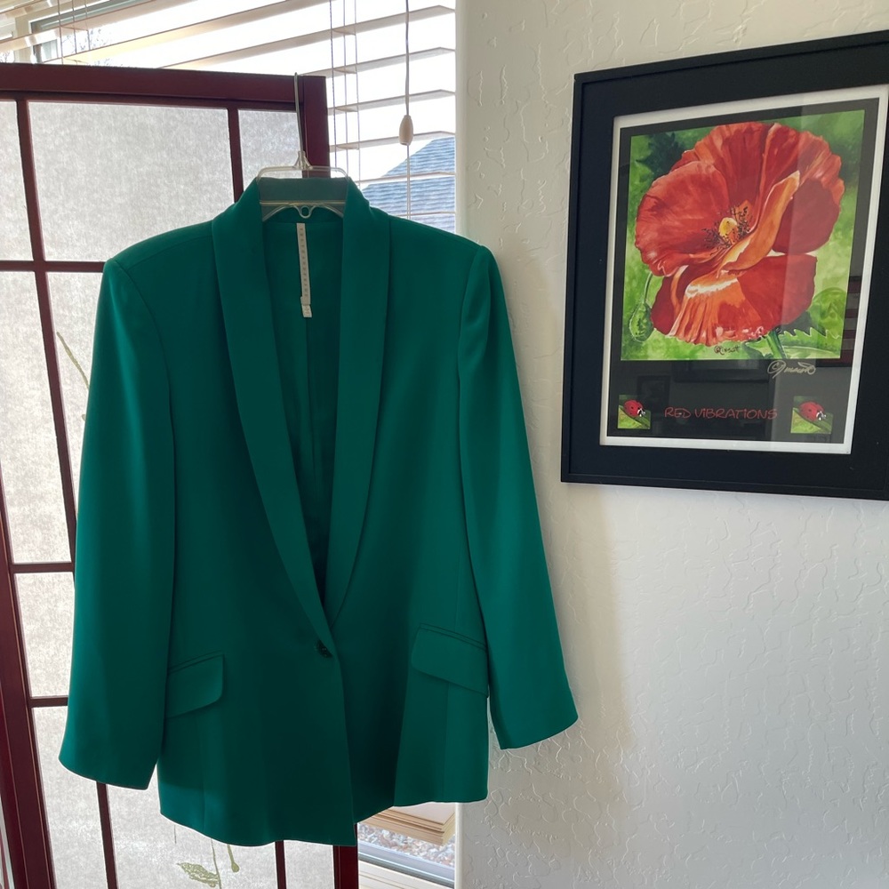 $41.00 ‼️ 40% OFF Truth and Pride Emerald Green Silk Blazer